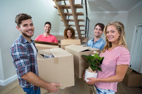 Removal team preparing a house move in Ham