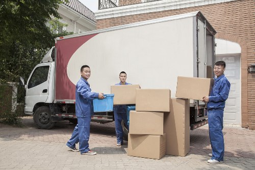 Removal van and packing boxes for removals and storage in Ham