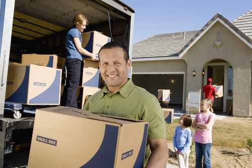 Packed student belongings stored neatly for term break