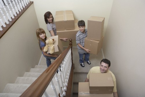 Protected wooden and upholstered furniture stored safely